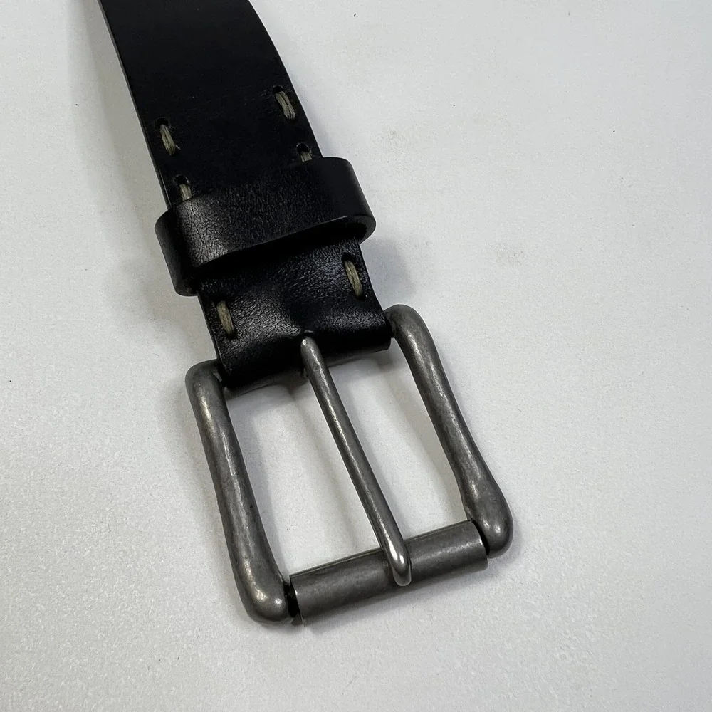 Peter Nappi Black Leather Mens Single Prong Belt‎ Mens Size 30/75